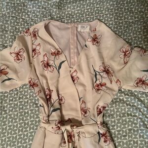 Sienna Sky Floral Maxi Dress in Cream and Pink